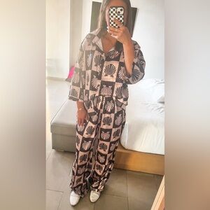Seashell two piece silk summer set